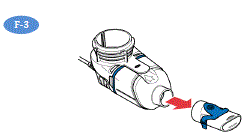 Remove the Mouthpiece from the AerosolChamber by pulling straight off - Illustration