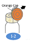 Lift orange cap from vial and throw away (dispose of) the orange cap - Illustration
