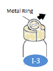 Grip metal ring on top of the vial and Pull it down gently - Illustration