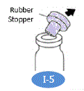 Carefully remove the rubber stopper by pulling it upward - Illustration
