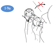 Hold the Handset level throughout your treatment. If the Handset is held at an angle over 45 degrees - Illustration