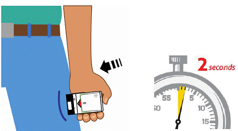 Pull Red safety guard down and off of the Trainer - Illustration