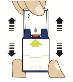 Pull AUVI-Q up from the outer case - Illustration