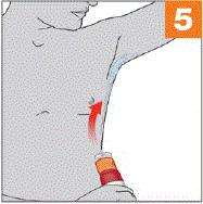 Reapply any drips to the same armpit - Illustration