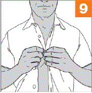 Let armpits dry for 3 minutes before you put on a shirt - Illustration