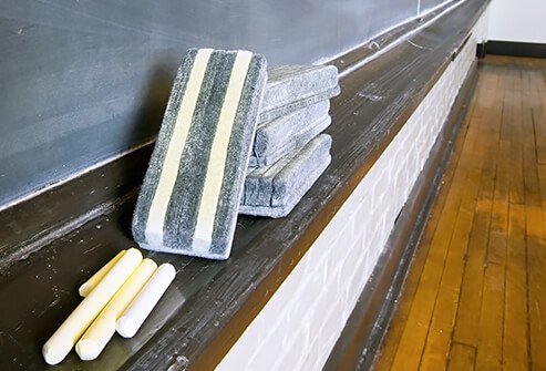 Chalk dust can make allergies worse.