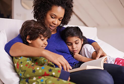Reading a book at bedtime is much healthier than iPad screen time.