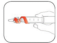 Replace the Pen Cap by lining up the Cap Clip with the
Dose Indicator and pushing straight on - Illustration