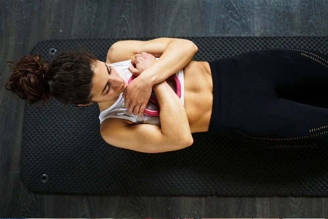 Abdominal crunches will strengthen those muscles and make it easier to do most sports and physical activities.