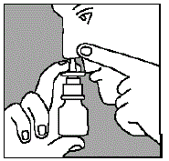 Carefully insert the nasal applicator into the other nostril - illustration