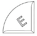 One-Fourth tablet top view - Illustration