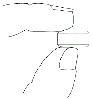 One-Fourth tablet side view (with thumb and index finger) - Illustration