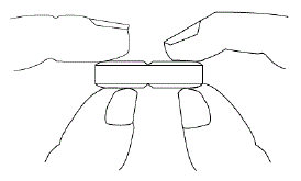 Full tablet side view (with thumb and index finger) - Illustration