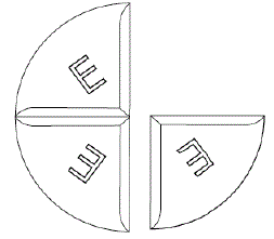 One-half tablet top view and one-fourth tablet top view - Illustration