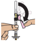 Pull the pink needle shield back - Illustration
