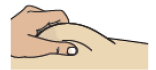 Pinch the chosen injection site - Illustration