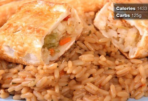 Photo of egg roll.