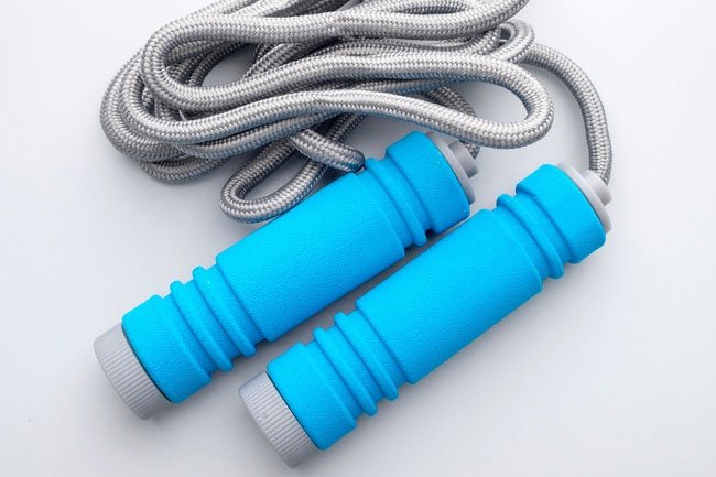 Jumping rope is a good way to burn extra calories.