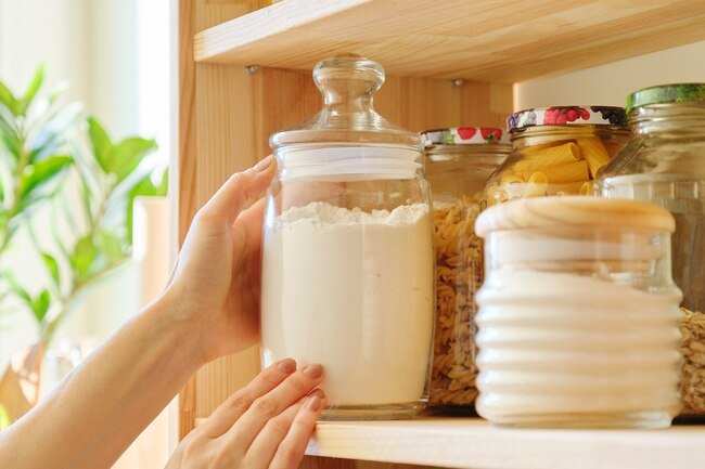 Store flour in airtight containers to keep pests away.