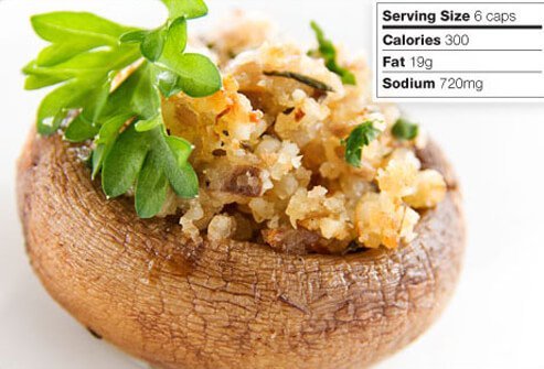 Photo of stuffed mushrooms.