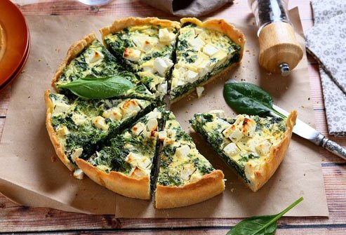 Make quiche with broccoli, spinach, and other veggies for a healthy main course.