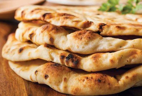 Skip naan that is full of white flour, sugar, and oil.