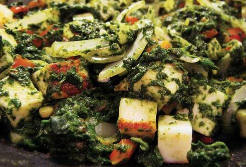 Saag paneer is loaded with butter, cream, and yogurt.