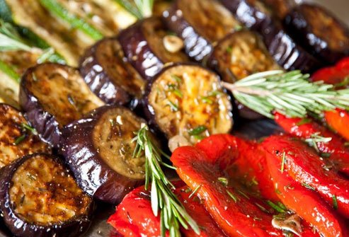 Toss veggies like eggplant, zucchini, bell peppers, and even mushrooms in a bit of olive oil and throw them on the grill.