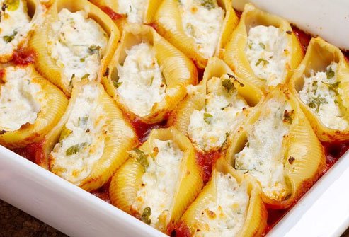 It's got three different kinds of fat-filled cheese, and giant shells of pasta for plenty of carbs.