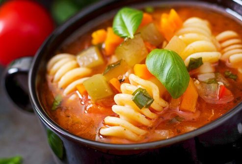 If your heart's set on having rice with your supper, why not add a bit of it to this healthy, versatile mixed vegetable and bean soup.