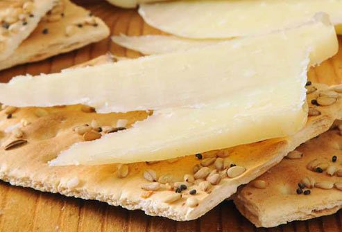 Cheese and crackers are a sensible bedtime snack.