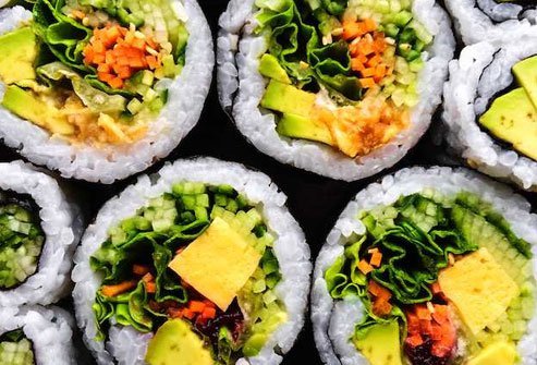 Sushi does not have to include fish.