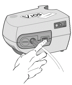 Turn on the compressor (Figure M) and check the Mouthpiece. You should see a steady mist coming from the Mouthpiece - Illustration