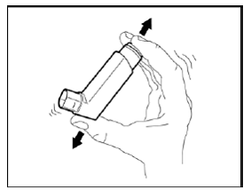 Shake the inhaler well before each use  - Illustration