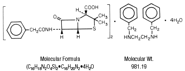 Penicillin G benzathine Structural Formula Illustration