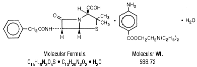 Penicillin G procaine Structural Formula Illustration
