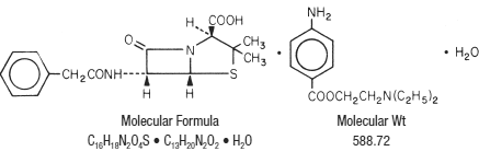 Penicillin G procaine Structural Formula Illustration