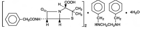 Penicillin G benzathine Structural Formula Illustration