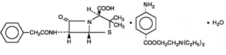 Penicillin G procaine Structural Formula Illustration