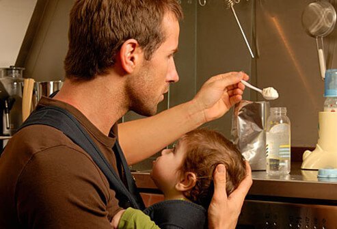 Baby formula on store shelves.