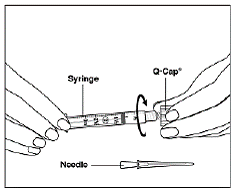 Twist the syringe counter-clockwise - Illustration