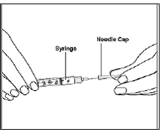 Carefully remove the needle cap - Illustration