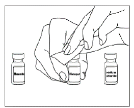 Wipe the tops of the vials - Illustration