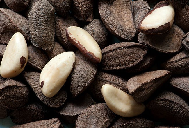 Brazil nuts are native to areas around the Amazon in the regions of Brazil