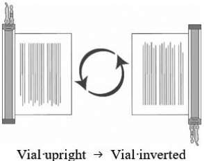 Hold the thawed vial(s) upright and gently invert the vial(s) 5 times to mix the cell product. If any clumping is apparent, continue to invert the vial(s) until clumps have dispersed and cells appear to be evenly resuspended. - Illustration
