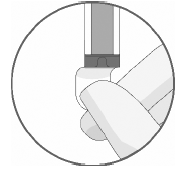 Remove the polyaluminum cover (if present) from the bottom of the vial and swab the septum with an alcohol wipe. - Illustration