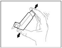 Shake the inhaler well before each use - Illustration