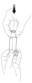  When the actuator is dry, gently press the canister down in the actuator - Illustration