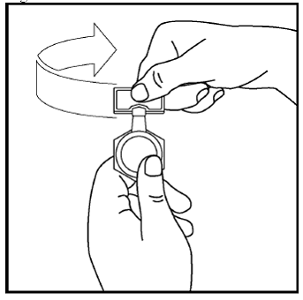 Hold the PULMICORT RESPULES ampule upright without
squeezing - Illustration