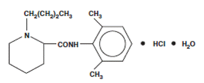Sensorcaine® (bupivacaine HCl) Structural Formula Illustration